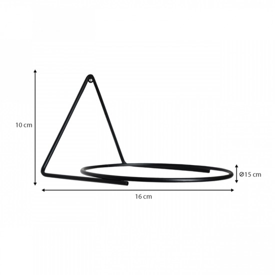 Βάση - ζαρντινιέρα επιτοίχια σετ 2 τμχ μεταλλική για φυτά εσωτερικού και εξωτερικού χώρου χρώμα μαύρο 16x15x10εκ.