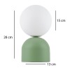 Φωτιστικό επιτραπέζιο Albus E14 μεταλλικό - γυάλινο χρώμα μέντα - λευκό Ø13x28εκ.