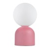 Φωτιστικό επιτραπέζιο Albus E14 μεταλλικό - γυάλινο χρώμα ροζ - λευκό Ø13x28εκ.