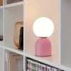Φωτιστικό επιτραπέζιο Albus E14 μεταλλικό - γυάλινο χρώμα ροζ - λευκό Ø13x28εκ.