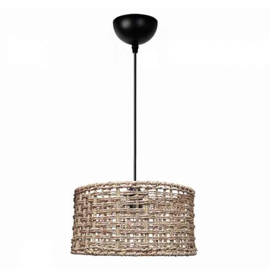 Φωτιστικό οροφής Montela E27 από σχοινί μονόφωτο χρώμα φυσικό Ø30x70εκ.