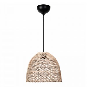 Φωτιστικό οροφής Miota E27 από μπαμπού μονόφωτο χρώμα φυσικό Ø30x70εκ.