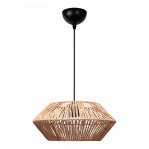 Φωτιστικό οροφής Castel E27 από σχοινί μονόφωτο χρώμα φυσικό Ø32x70εκ.