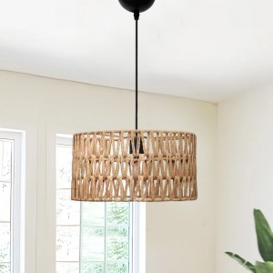 Φωτιστικό οροφής Sarkiz E27 από σχοινί μονόφωτο χρώμα φυσικό Ø30x70εκ.