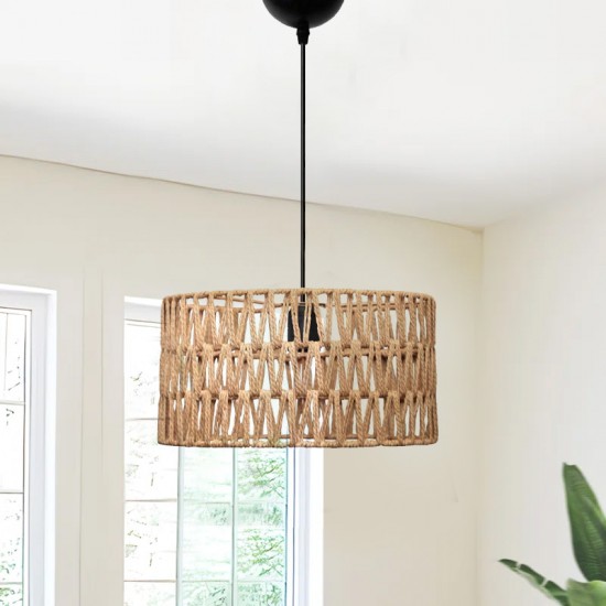 Φωτιστικό οροφής Sarkiz E27 από σχοινί μονόφωτο χρώμα φυσικό Ø30x70εκ.