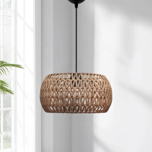 Φωτιστικό οροφής Miranda E27 από σχοινί μονόφωτο χρώμα φυσικό Ø30x70εκ.