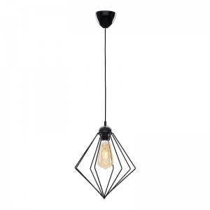 Φωτιστικό οροφής Nura μεταλλικό μονόφωτο χρώμα μαύρο 24x24x72εκ.