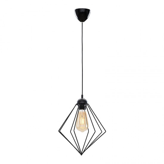 Φωτιστικό οροφής Nura μεταλλικό μονόφωτο χρώμα μαύρο 24x24x72εκ.