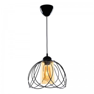 Φωτιστικό οροφής Abilene E27 μεταλλικό μονόφωτο χρώμα μαύρο 26x26x68εκ.