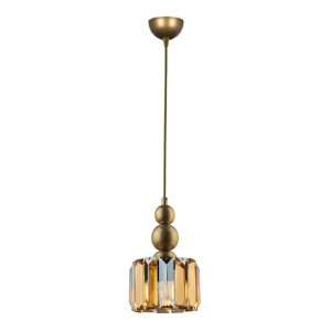 Φωτιστικό οροφής Alaba  E27 μεταλλικό - γυάλινο μονόφωτο χρώμα χρυσό 15x15x65εκ.