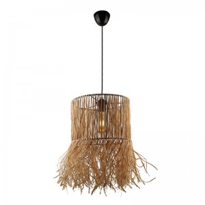 Φωτιστικό οροφής Biga E27 από σιζάλ μονόφωτο χρώμα φυσικό 30x30x90εκ.