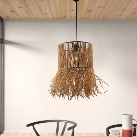 Φωτιστικό οροφής Biga E27 από σιζάλ μονόφωτο χρώμα φυσικό 30x30x90εκ.