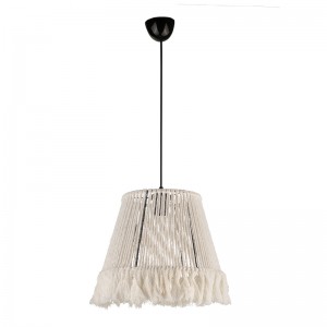 Φωτιστικό οροφής Braga E27 από σχοινί μονόφωτο χρώμα λευκό 30x30x75εκ.