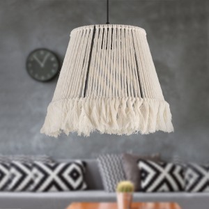 Φωτιστικό οροφής Braga E27 από σχοινί μονόφωτο χρώμα λευκό 30x30x75εκ.