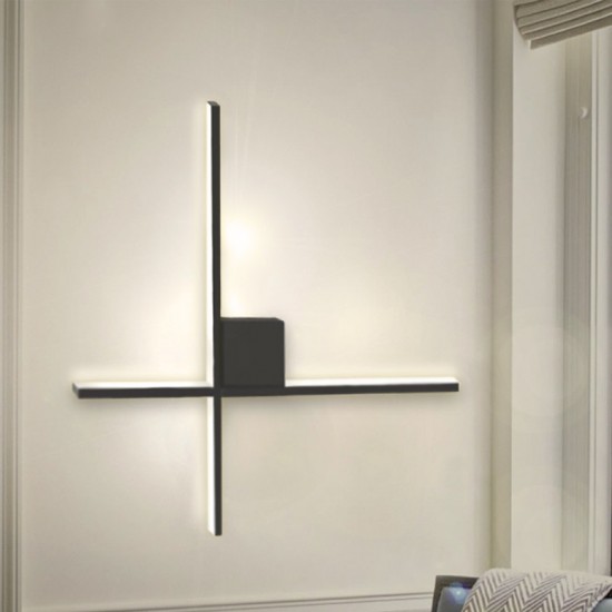 Απλίκα τοίχου Led Cubo μεταλλική χρώμα μαύρο θερμό λευκό 40x5x40εκ.