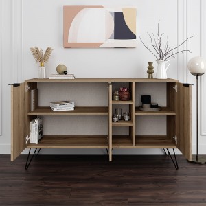 Μπουφές Clara χρώμα ανοιχτό καρυδί 142x35,6x83εκ.