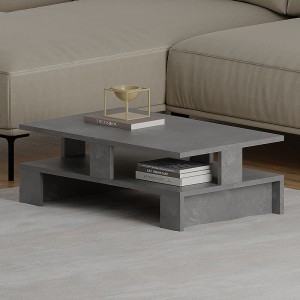 Τραπεζάκι σαλονιού Doze μελαμίνης χρώμα γκρι ρετρό 80x50x27εκ.