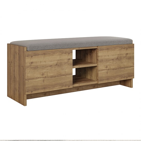 Έπιπλο εισόδου Cecilia από μελαμίνη χρώμα ανοιχτό καφέ 110x37x43εκ.