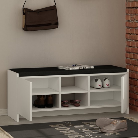 Έπιπλο εισόδου Cecilia από μελαμίνη χρώμα λευκό 110x37x43εκ.