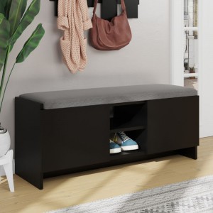 Παπουτσοθήκη Zulla από μελαμίνη χρώμα μαύρο 110x37x43εκ.