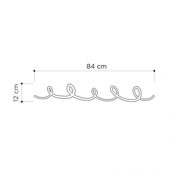 Κρεμάστρα τοίχου Sing  μεταλλική χρώμα μαύρο 84x3x12εκ.