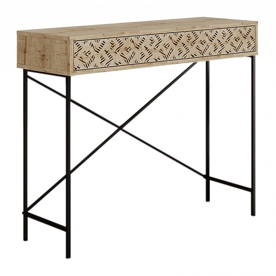 Κονσόλα Giovanni Megapap μεταλλική - μελαμίνης χρώμα sapphire oak 110x35,6x90εκ.