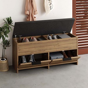 Παπουτσοθήκη Cove χρώμα ανοιχτό καφέ 106x34x51,5εκ.