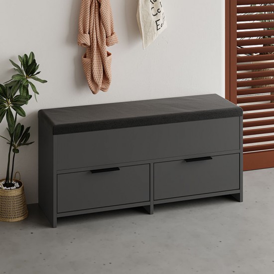 Παπουτσοθήκη Cove χρώμα ανθρακί 106x34x51,5εκ.