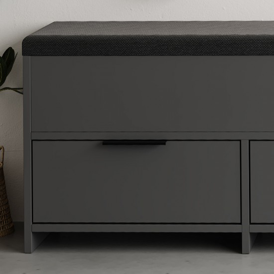 Παπουτσοθήκη Cove χρώμα ανθρακί 106x34x51,5εκ.