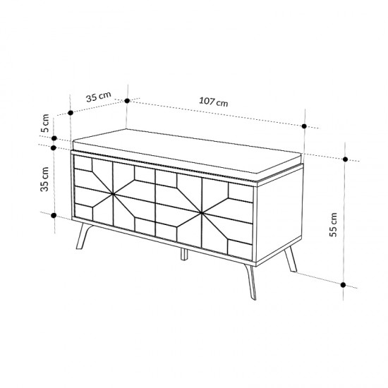 Παπουτσοθήκη Dune χρώμα ανοιχτό καφέ 107x35x55εκ.