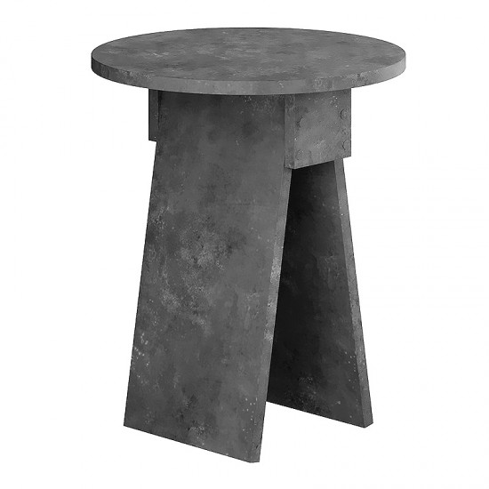 Βοηθητικό τραπεζάκι Chen χρώμα γκρι ρετρό Φ42x50εκ.