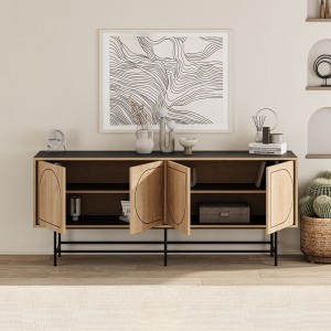 Μπουφές Joji χρώμα sapphire oak - silky black 186,8x40x77,6εκ.