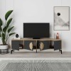 Έπιπλο τηλεόρασης Gora χρώμα sapphire oak - silky black 180x35,6x51εκ.