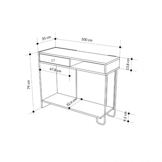 Κονσόλα Sirius χρώμα sapphire oak - silky black 100x35x79εκ.