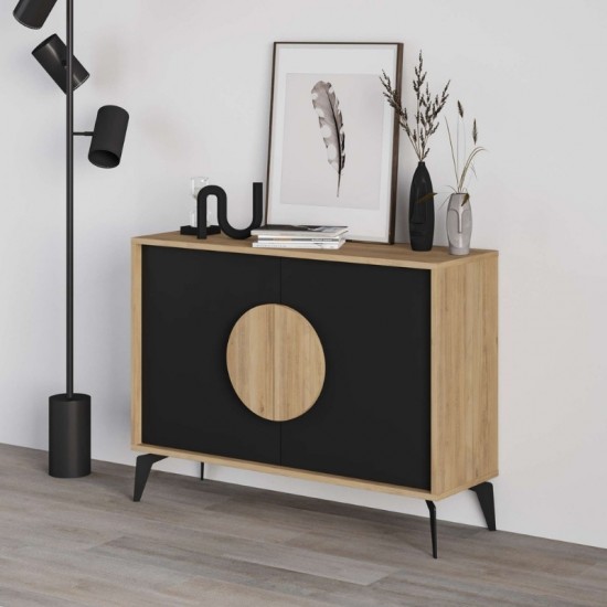 Μπουφές Gora χρώμα sapphire oak - silky black 110x40x82εκ.