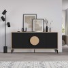Μπουφές Gora χρώμα sapphire oak - silky black 180x40x82εκ.