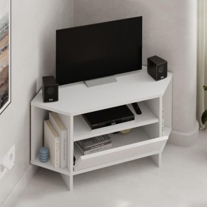 Έπιπλο τηλεόρασης γωνιακό Viva χρώμα λευκό 95,7x35,4x45εκ.