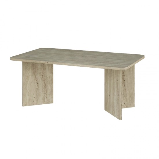 Τραπεζάκι σαλονιού Sam  χρώμα neo travertine 100x60x41,8εκ.