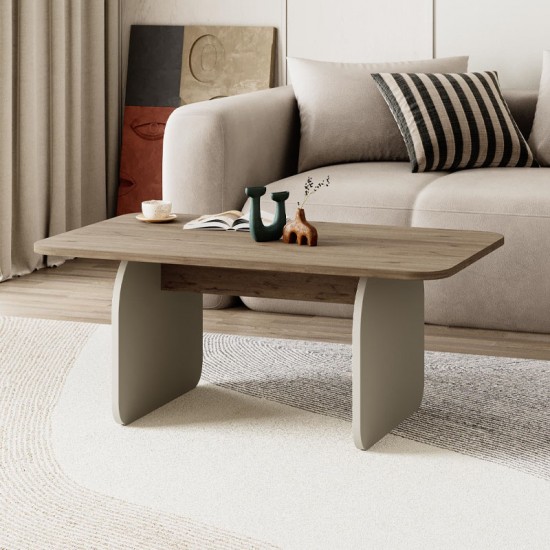 Τραπεζάκι σαλονιού Pietra χρώμα sepet oak - sandstone 100x60x41,8εκ.