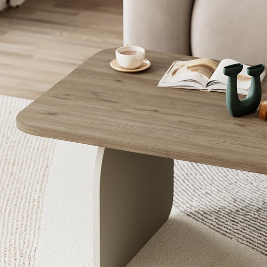 Τραπεζάκι σαλονιού Pietra χρώμα sepet oak - sandstone 100x60x41,8εκ.