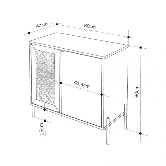 Μπουφές Naive χρώμα sapphire oak 80x40x80εκ.