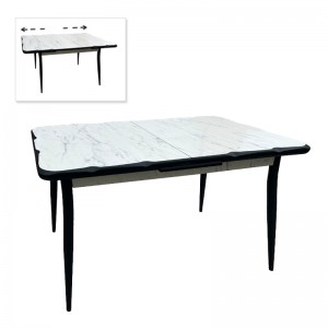 Τραπέζι Karen επεκτεινόμενο χρώμα λευκό - μαύρο 130/160x80x75εκ.