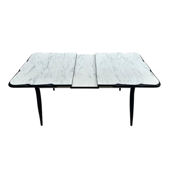 Τραπέζι Karen επεκτεινόμενο χρώμα λευκό - μαύρο 130/160x80x75εκ.