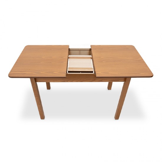 Τραπέζι Bergen μασίφ ξύλο-MDF επεκτεινόμενο χρώμα καρυδί 120/150x68x77εκ.