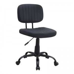 Καρέκλα γραφείου Romano από τεχνόδερμα χρώμα μαύρο 46x53x79/86εκ.