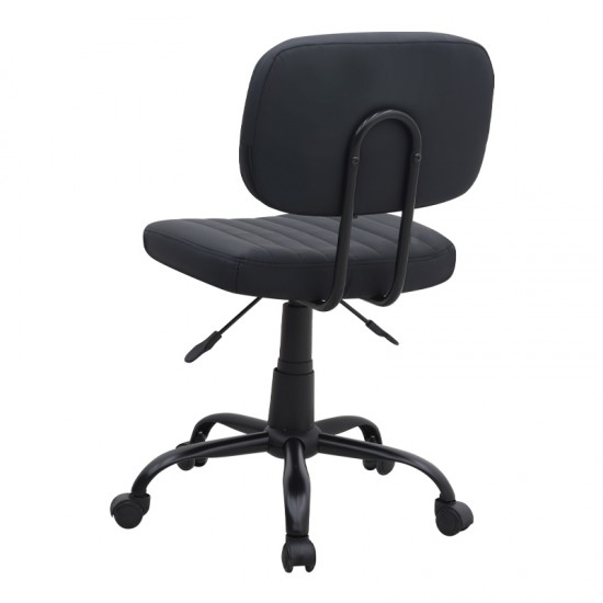 Καρέκλα γραφείου Romano από τεχνόδερμα χρώμα μαύρο 46x53x79/86εκ.