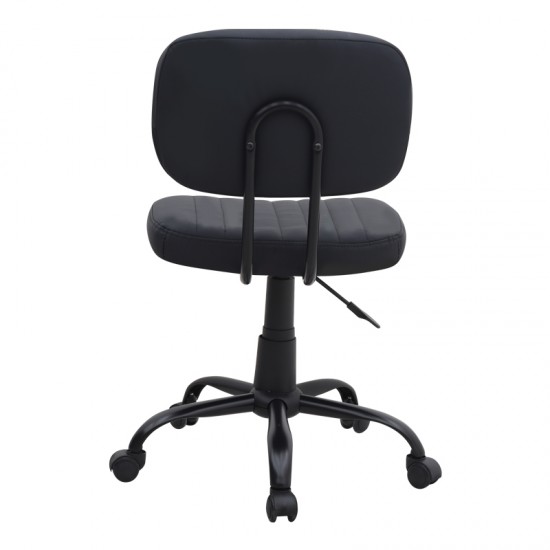 Καρέκλα γραφείου Romano από τεχνόδερμα χρώμα μαύρο 46x53x79/86εκ.