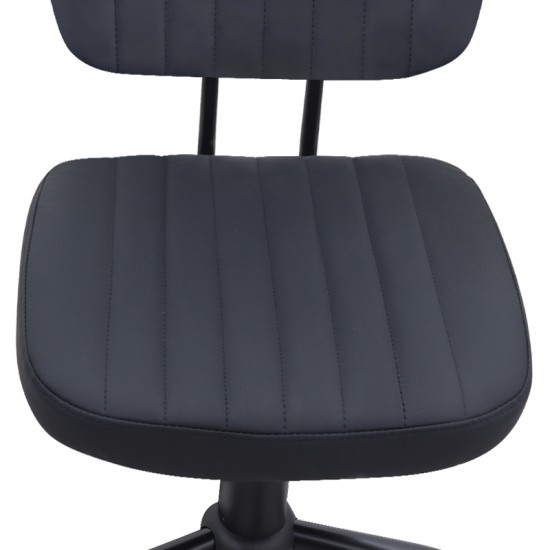 Καρέκλα γραφείου Romano από τεχνόδερμα χρώμα μαύρο 46x53x79/86εκ.