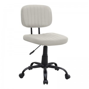 Καρέκλα γραφείου Romano από τεχνόδερμα χρώμα λευκό 46x53x79/86εκ.