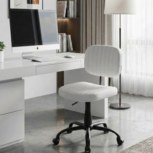 Καρέκλα γραφείου Romano από τεχνόδερμα χρώμα λευκό 46x53x79/86εκ.